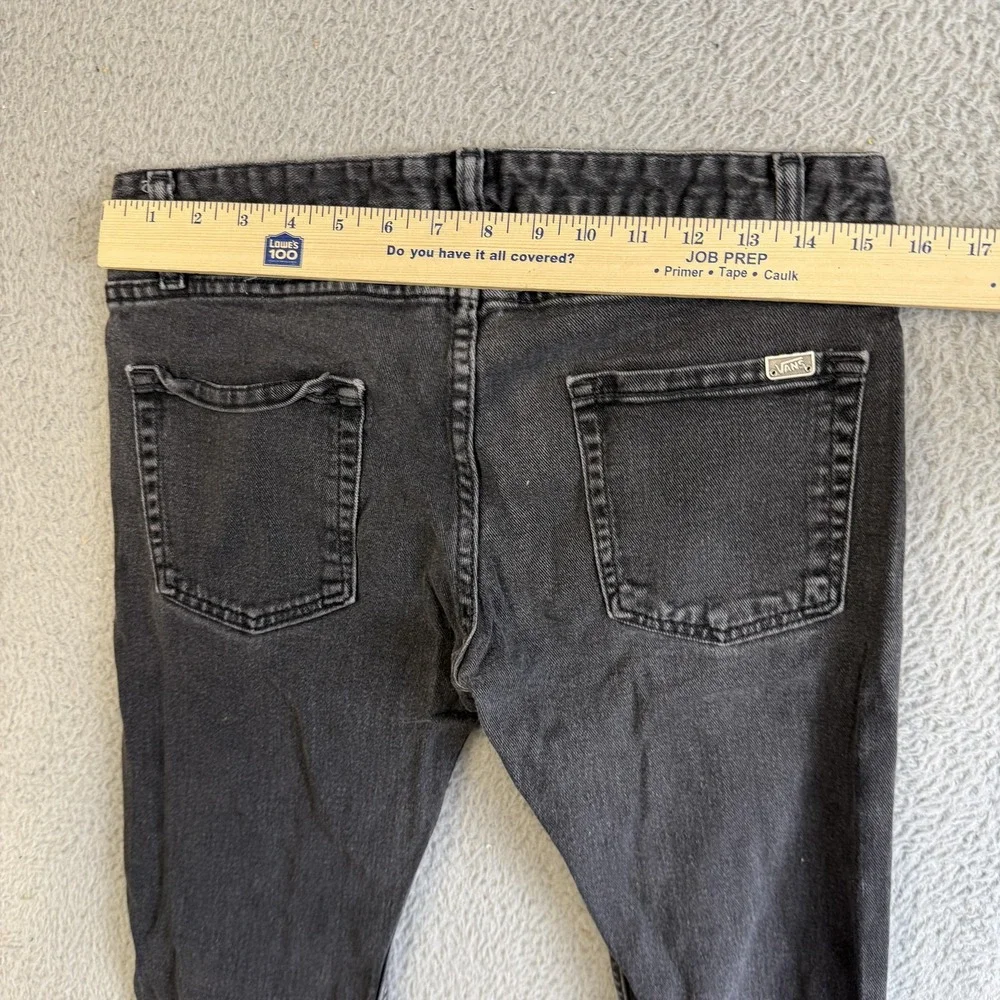 Vans Jeans Mens 30x32 Black Charcoal Wash Slim Skinny Stretch Denim VN-ONEKBLK
